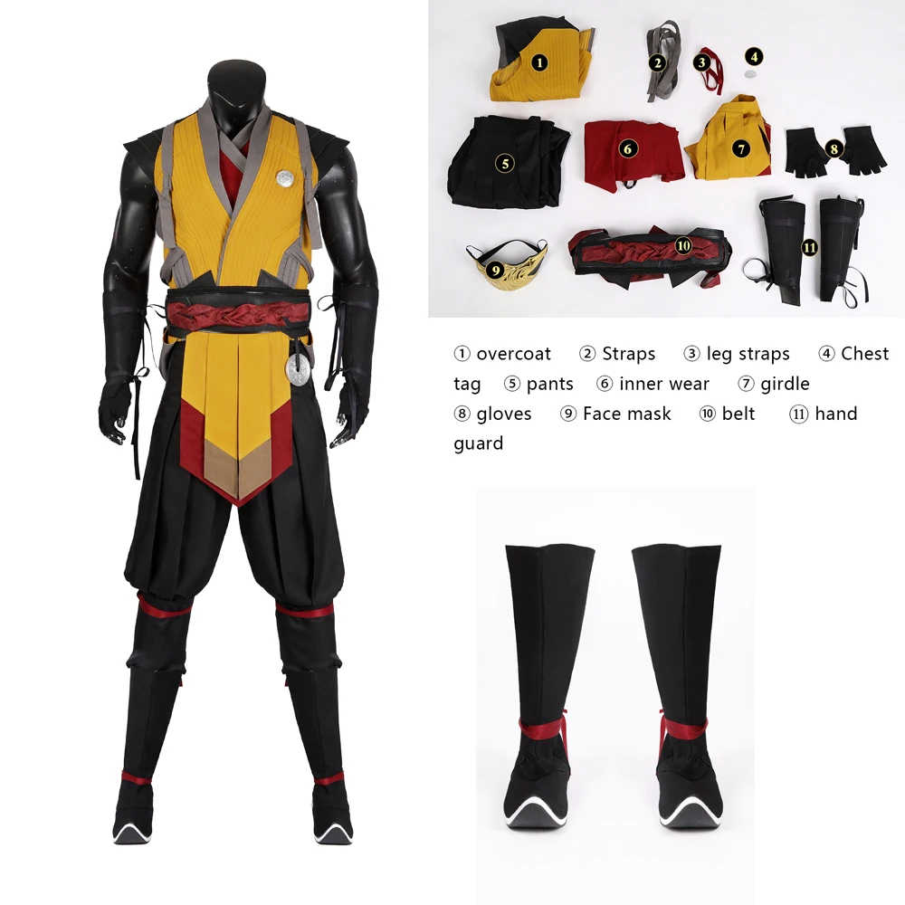 

High Quality Game Mortal Cos Kombat 1 Scorpion Cosplay Costume Roleplay Fantasia Outfit Halloween Carnival Party Disguise