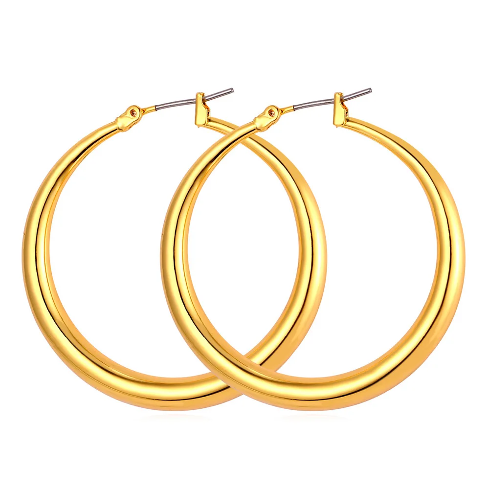 ChainsPro Trendy Big Hoop Earrings For Women Gift Gold/Silver Color Wholesale Big Earrings Fashion Jewelry E519