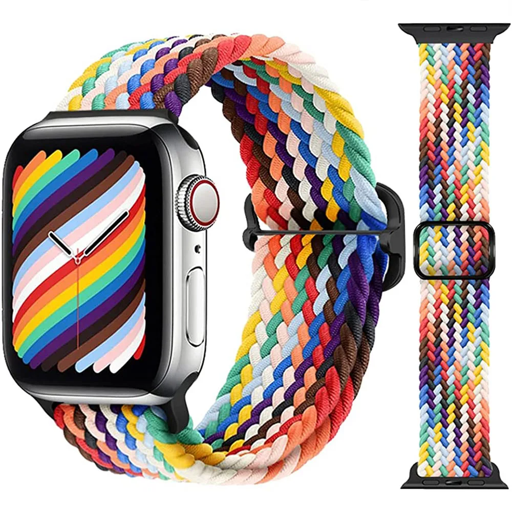 Braided Nylon Loop Strap for Apple Watch Band 49mm 45mm 41mm 46mm 42mm Series Ultra 10 9 8 7 6 5 SE Bracelet for iWatch 44mm40mm