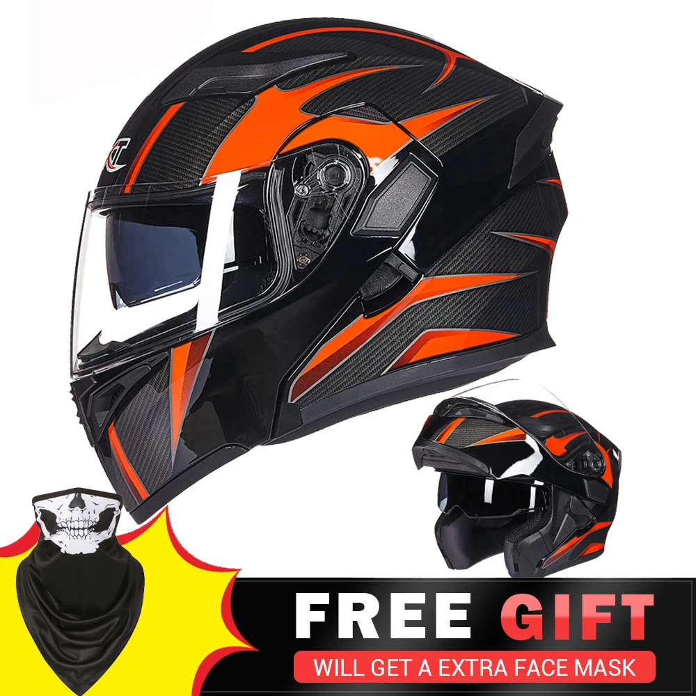 

GXT DOT Approved Motorcycle Helmet Flip Up Motorbike Motocross Riding Helmet Doublel Lens Accesorios Para Moto Cascos Para Motos