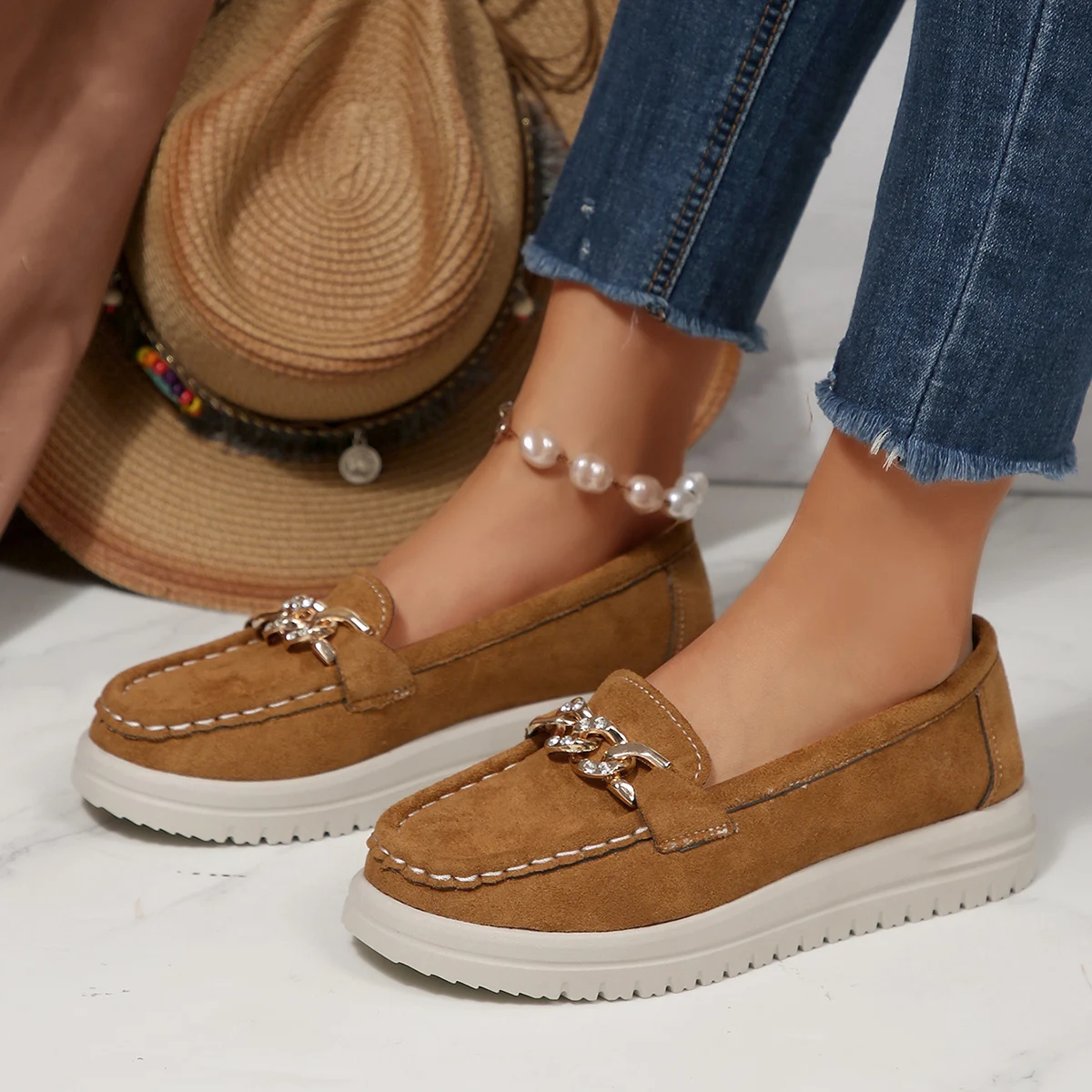 

Весенне-осенние женские лоферы на плоской подошве с круглым носком, модные кроссовки, женские туфли на мягкой подошве, новинка 2025 года, повседневные туфли без шнуровки Мэри Джейн