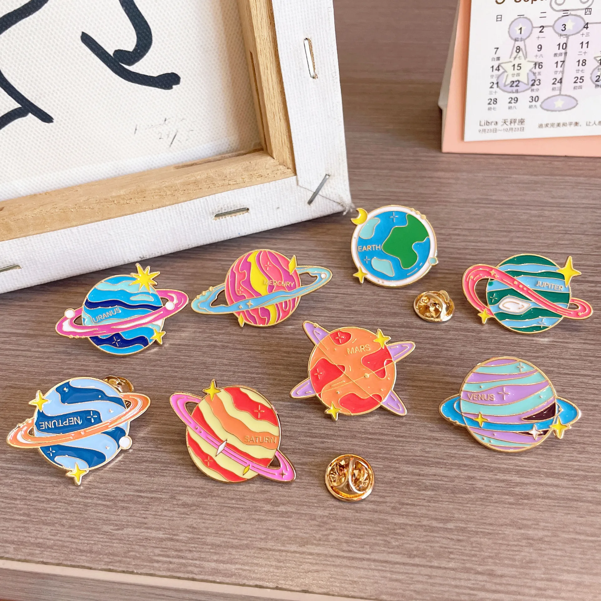 Novelty Planet Series Enamel Pins Metal Badge Brooch for Jewelry Accessory Gifts for Space Lovers
