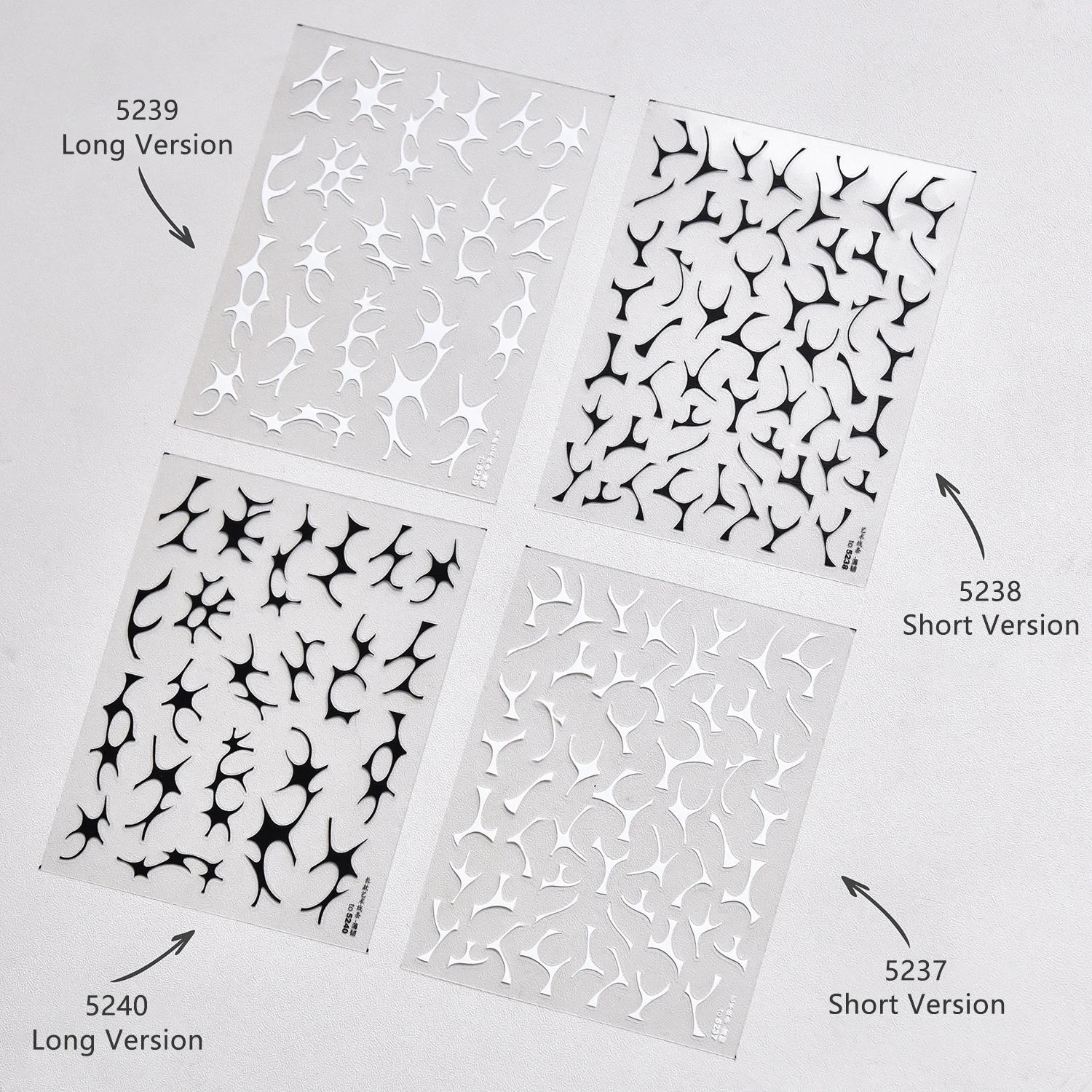 Y2K moderne minimalistische kunstlijnen nail art stickers manicure ontwerpen hoge kwaliteit zelfklevende zwart-witte sticker T-5237