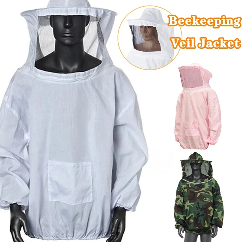 Foldable Beekeeping Suit Jacket Veil Set Double Zippered Beekeeping Protective Suit anti-bee Beekeeper Clothing with Hat