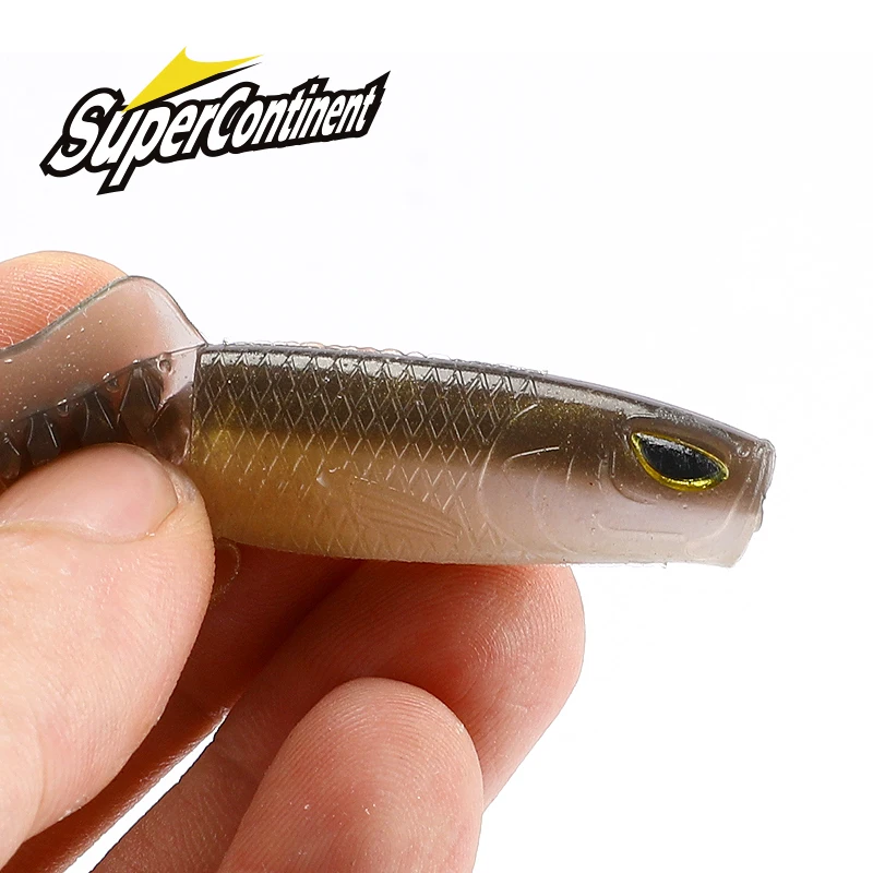 Supercontinent Vigour Perch Shad Soft Swimbait Fishing Lure 3D eyes 76mm/50mm Plastic Bass Fishing Lure