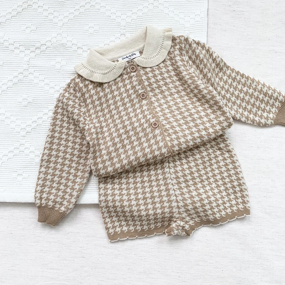 2024 Autumn Winter Girl Knitting Sweater Set 2pcs Infant Baby Sweater Suit Warm Baby Boy Clothing Newborn Baby Clothes 0-4 Years