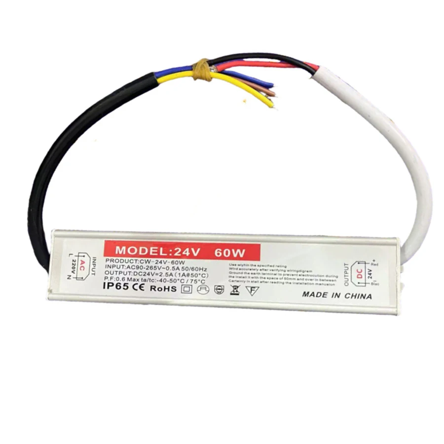 1PCS AC 110V 220V To Slim DC12V 24V Power Supply Transformer 100W 300W 200W IP67 LED Driver Adapter For LED Modules Strip