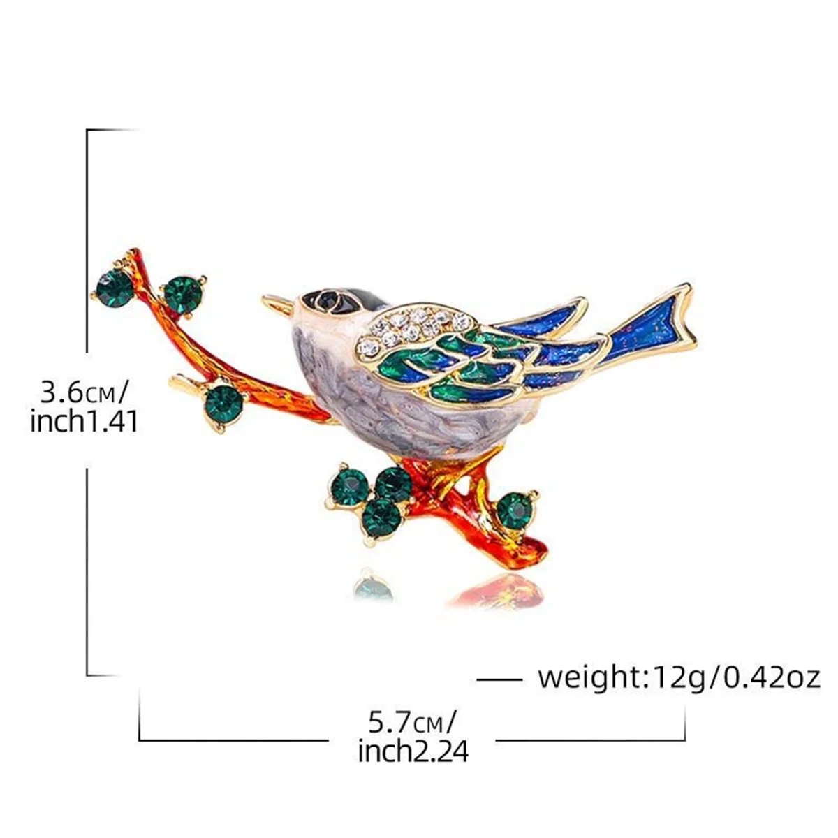 Rinhoo Lovely Bird Sitting On Tree Branch Brooch Pins For Women Vivid Flying Hummingbird Animal Enamel Lapel Badge Party Jewelry