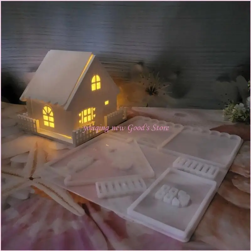 

57QA 2 шт. красивая форма для украшения снежного дома DIY силиконовая форма для дома набор для зимнего тематического украшения и