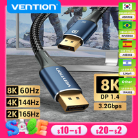 Vention DisplayPort 1.4 Cable 8K 60Hz 4K HDR 165Hz Display Port Audio Cable for Video PC Laptop TV Display Port 1.4 DP Cable 1.2