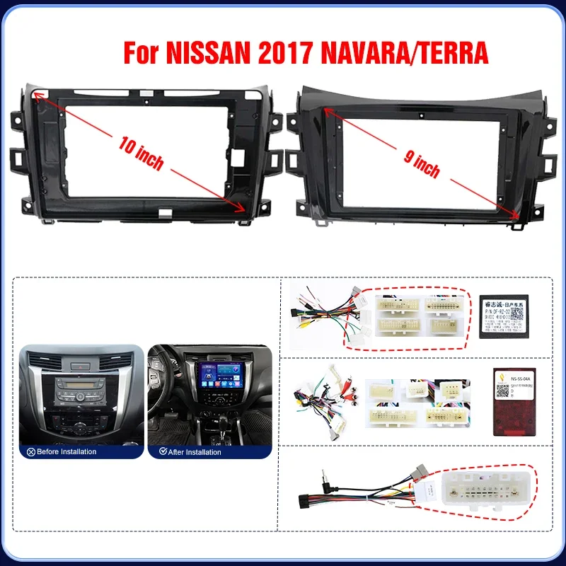 Car Radio Fascia For NISSAN 2017 NAVARA/TERRA  Auto Stereo 2 Din Audio Install Dash Panel Surround Frame Kit Bezel