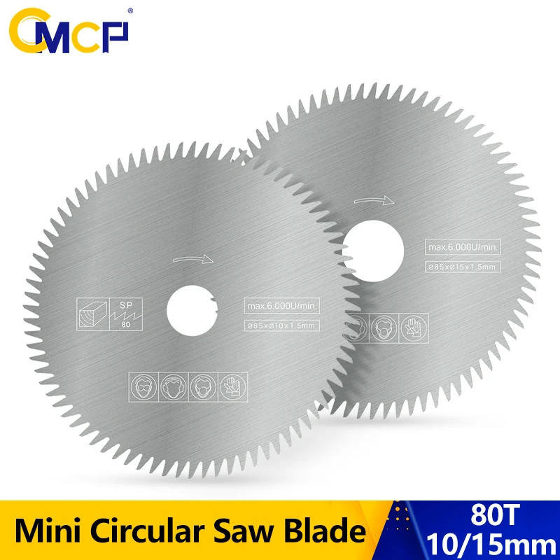 CMCP 85mm tarcza tnąca Mini brzeszczot do piły tarczowej otwór 10/15mm do drewna plastikowe narzędzia do cięcia metalu 80 zębów