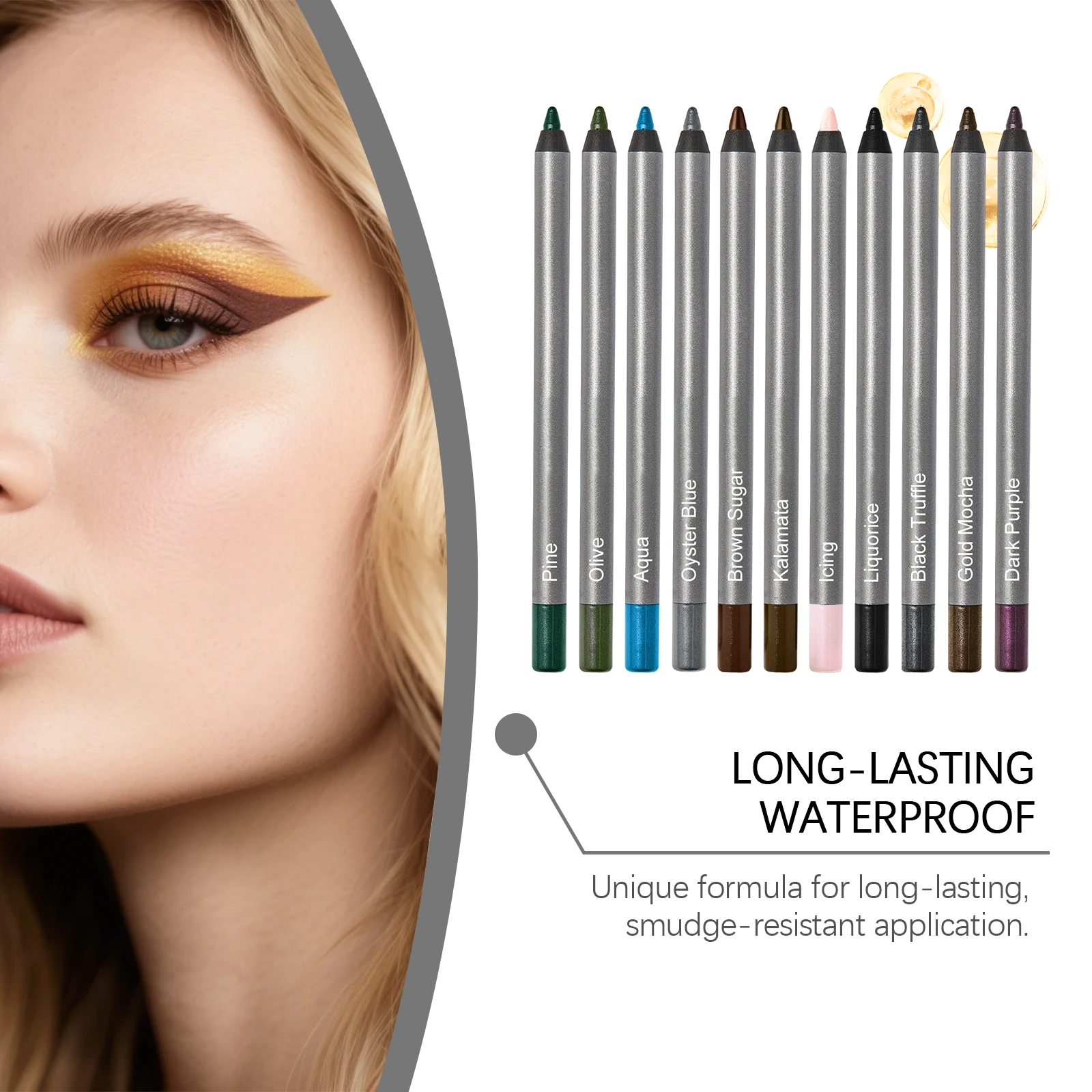 Zephoco Wasserfester Eyeliner-Stift, glatt, wischfest, wasserabweisend, Kosmetik-Gel-Eyeliner-Make-up für Augenvergrößerung, 1 Stück