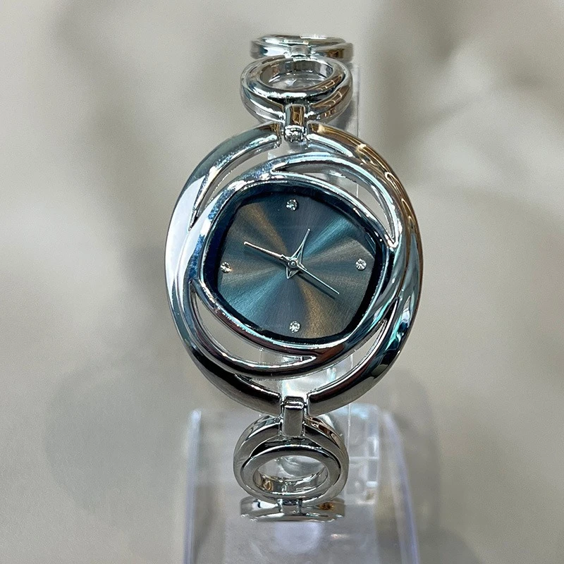 

New Luxury Women Quartz Watch Vintage Fashion Dial Rose Gold Silver Bangle Bracelet Wristwatch Elegant Ladies Clock Reloj Mujer