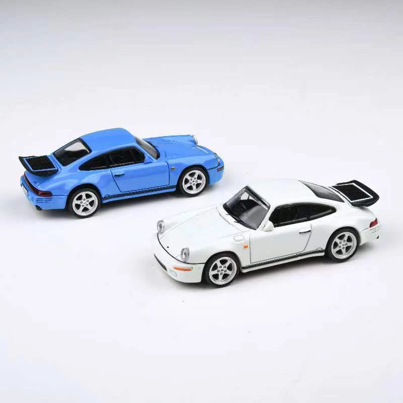 

Para 1:64 Model Car RUF 1987 CTR-1 911 & 2012 CTR-3 Clubsport 997 Alloy Die-Cast Vehicle-Blue & White