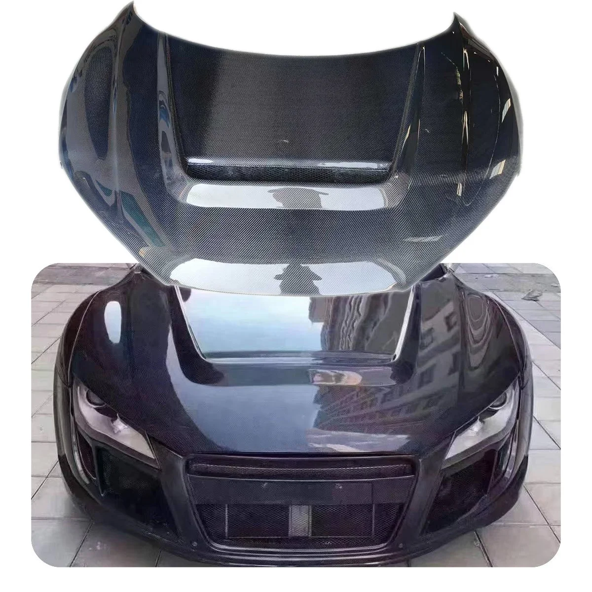 

For Audi R8 V8 V10 2007-2015 Auto Front Engine Bonnet Hood Cover Carbon Fiber