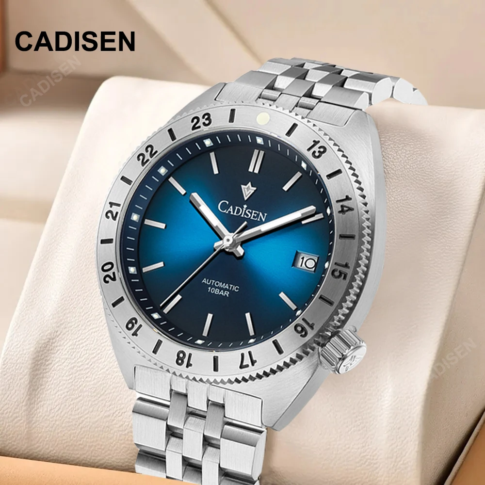 

CADISEN Sapphire Glass Mechanical Watch Man NH35 Automatic Watches For Men Mechanical Diver Water 10Bar Luminous Date Wristwatch