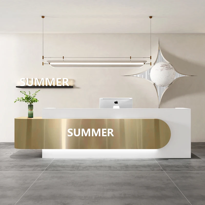 Boutique réception comptoir de réception luxe classique affaires bureaux de réception Salon de beauté Mostrador réception mobilier de bureau