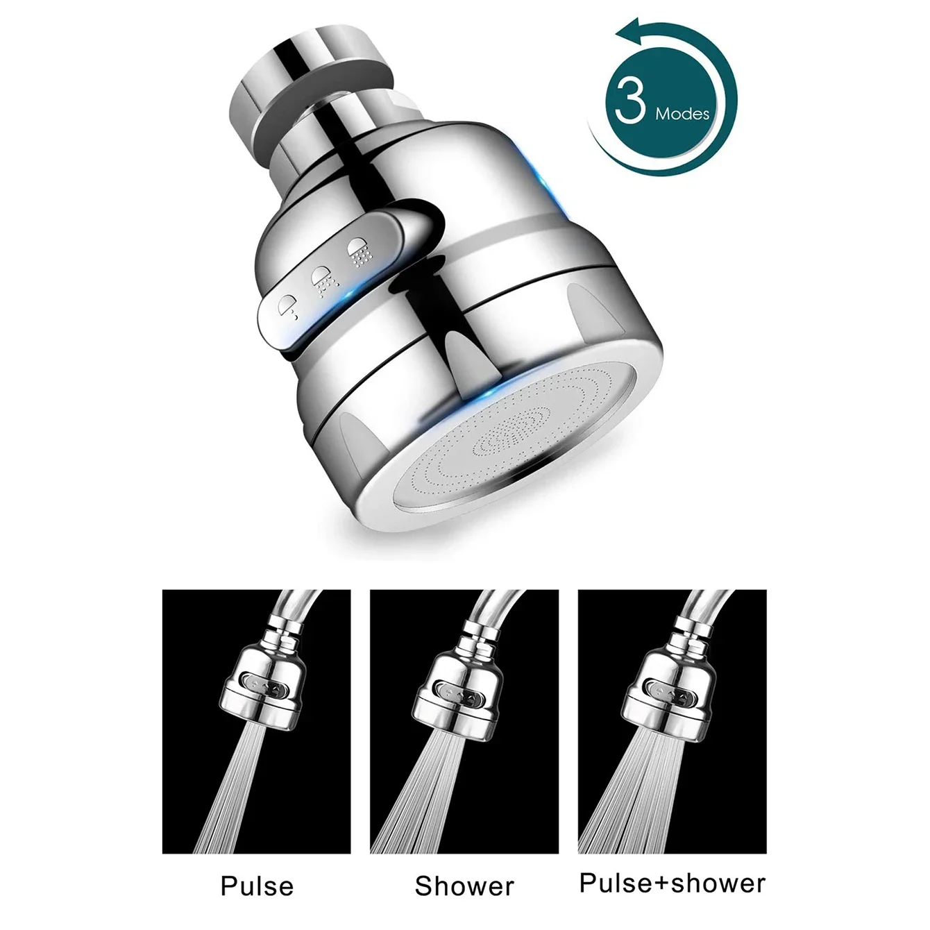 Faucet Splashproof Head Foaming Kitchen Sprinkler Filter Booster ABS  Faucet Shower Head Faucet Adapter Universal