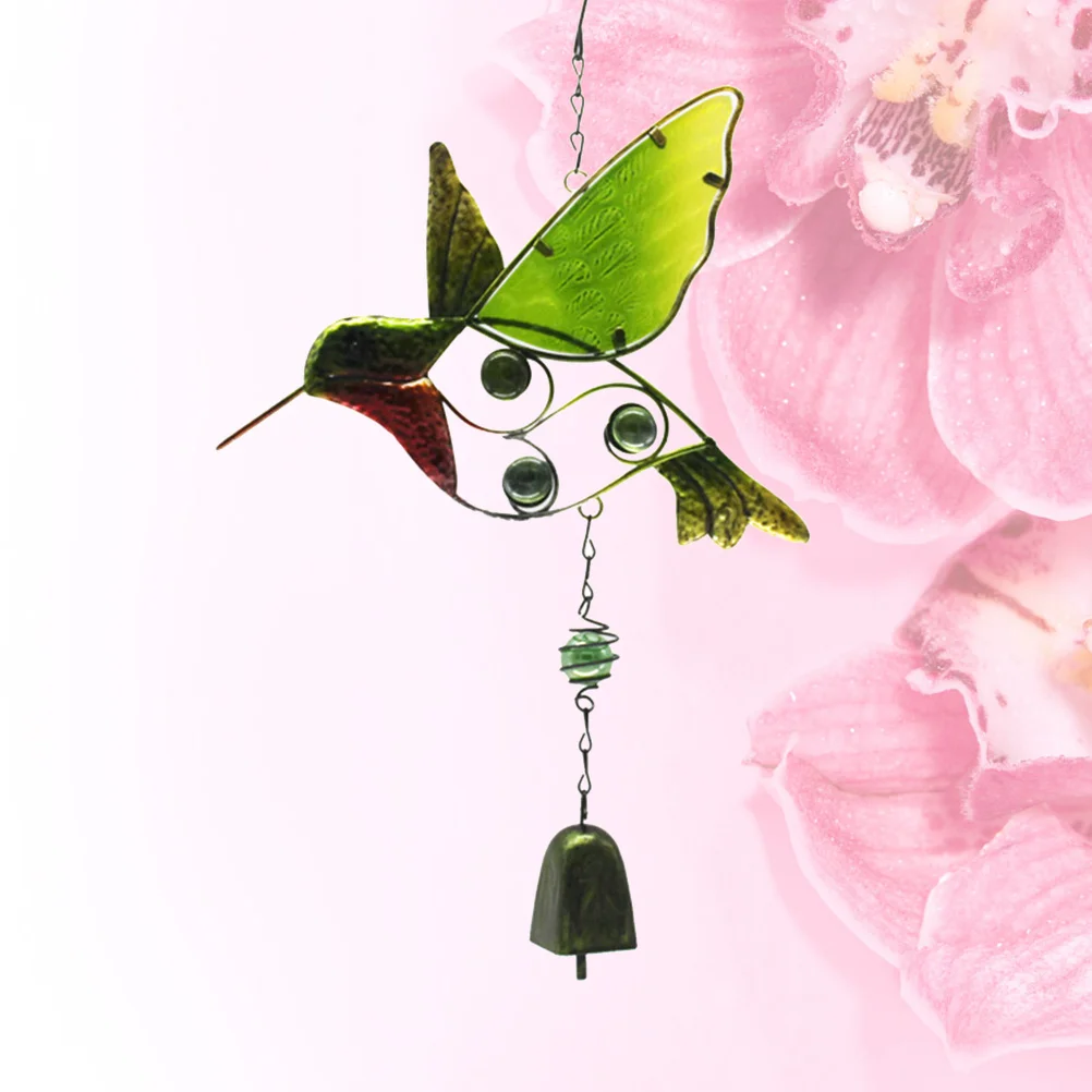 

1Pcs Metal Hummingbird Wind Chime Handmade Soft Deep Tone Rust Resistant Hanging Pendant Garden Yard Decorative Metal Pendant