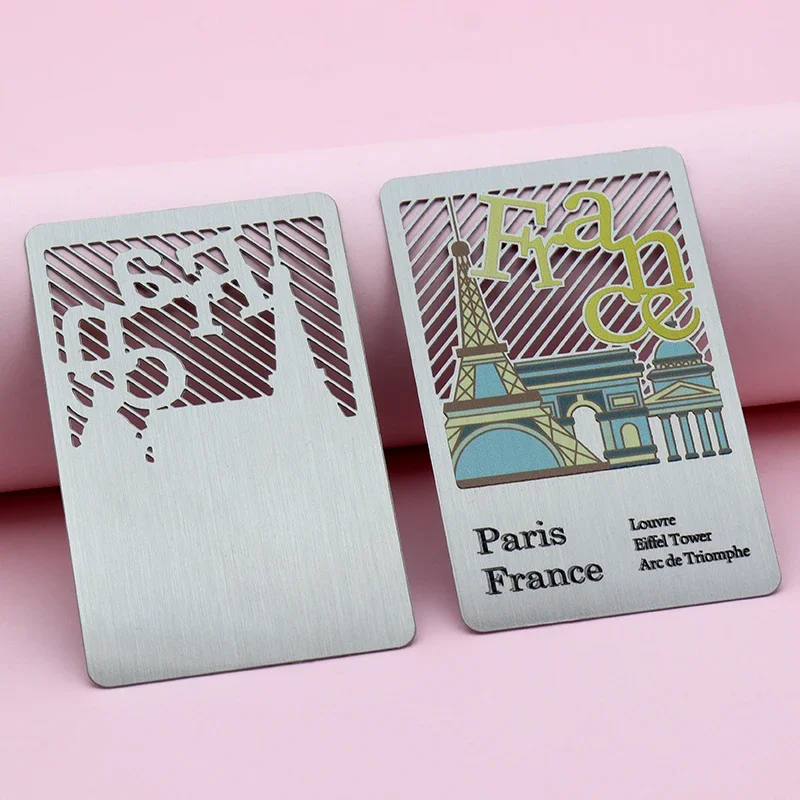 Металлическая пустая нержавеющая сталь, заводская высококачественная визитная карточка из матового фона с тиснением, серебряная визитная карточка из нержавеющей стали