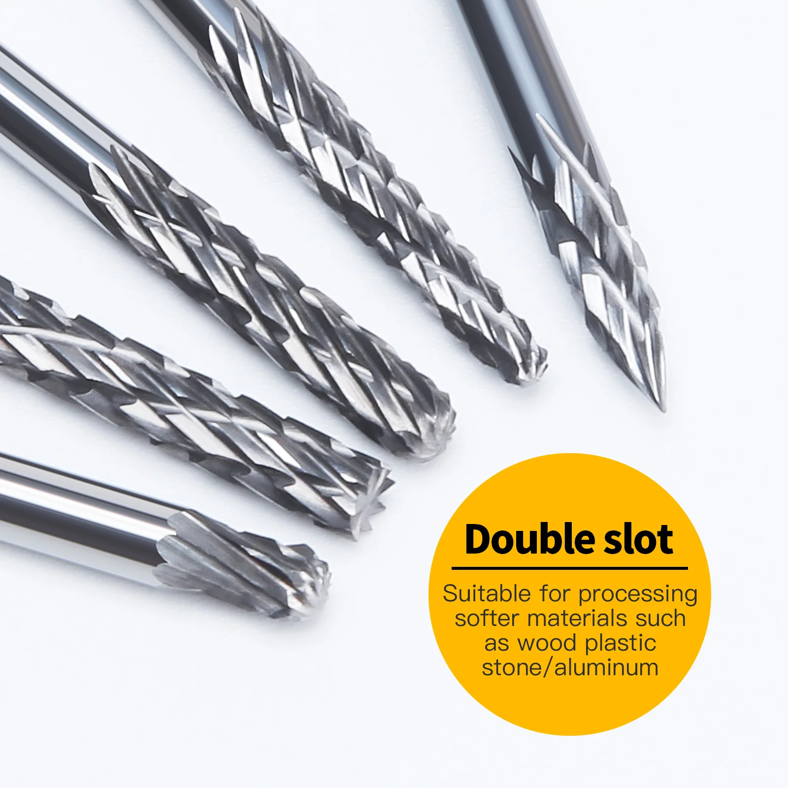 Lidiao 3mm Shank Carbide Rotary Burr Set, Rotary File Set, Double Cut Grinding Bits (for Steel, Wood, Metal Grinding Tools