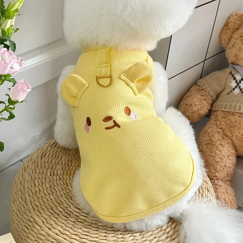 Cute Waffle Vest for Cats and Dogs, Pet Clothes, Teddy, Bigbear, Yorkshire, Ragdoll, Cat, Spring and Summer, New