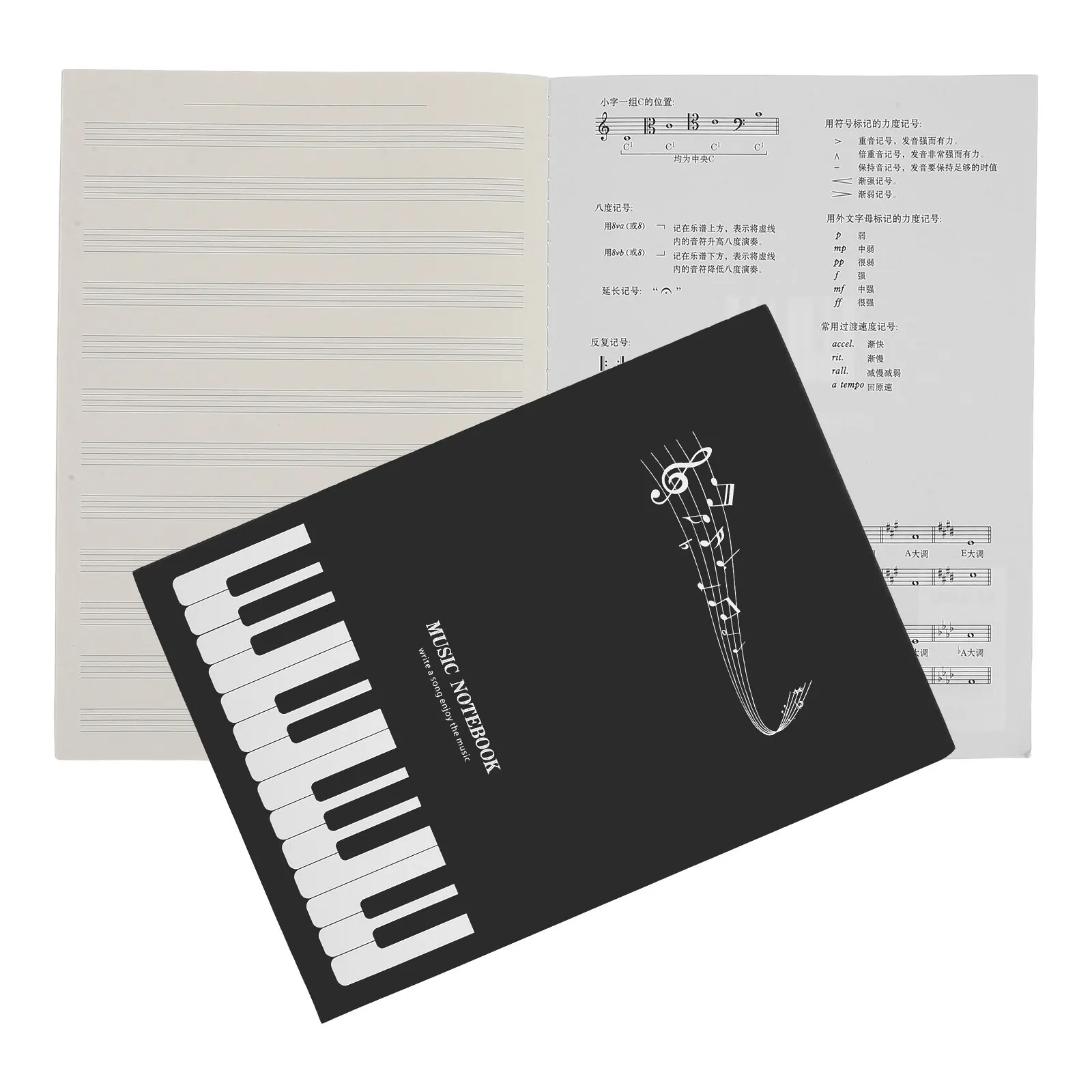 

2 Books Music Manuscript Notebook Sheet Music Paper Staff Lines Piano Guitar Practice Composition Notebook Portable Writing