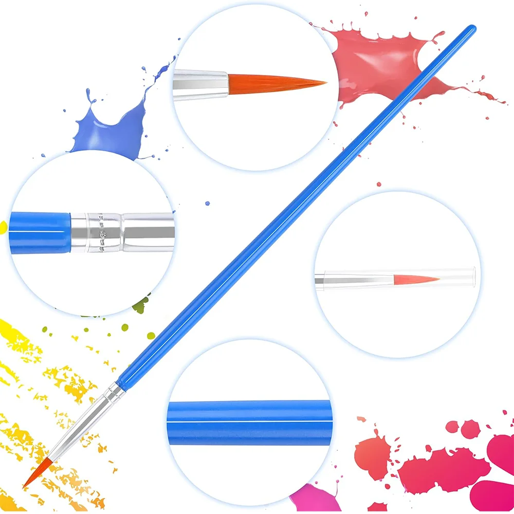 30 قطعة صغيرة غرامة النايلون الشعر التفاصيل فرشاة الطلاء المستديرة للرسم فرش الألوان المائية فرش الطلاء القلم للطلاب الفن القرطاسية #3