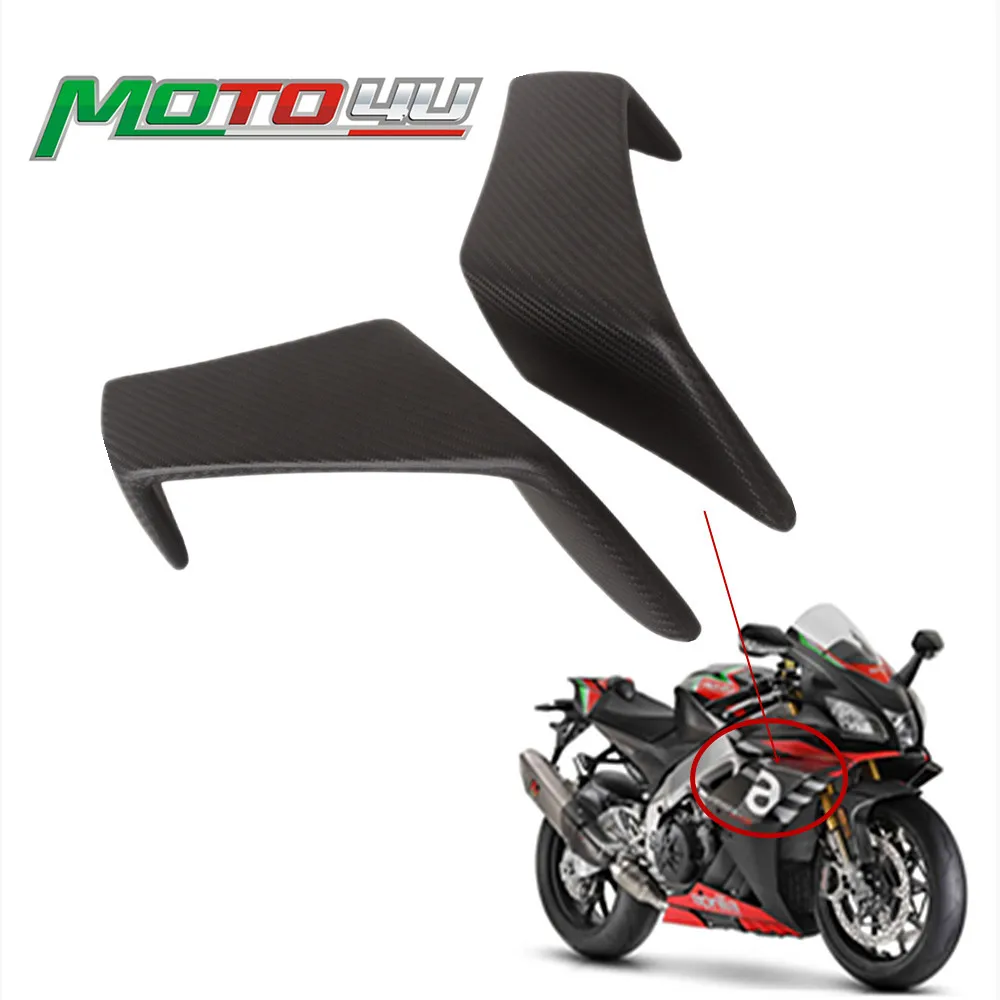 

Для Aprilia RSV4 RF 2010-2020 полностью из углеродного волокна, блестящие мотоциклетные крылья, строительный спойлер, дефлектор воздуха, боковой аэродинамический