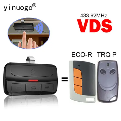 원격 제어 차고 무선 송신기, VDS TRQ P ECO-R 차고 도어 오프너, 433.92MHz VDS, 명령 3 버튼 호환