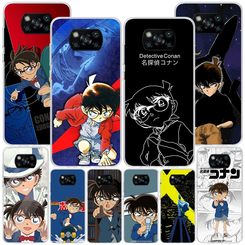 Anime Detective Conan Phone Case For Xiaomi Poco X6 X5 X4 X3 Nfc F6 F5 Pro F4 Gt F3 F2 F1 M5S M4 M3 Personalized Print Cover