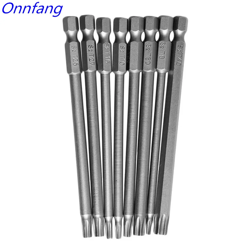 8pcs Torx Screwdriver Bit 150mm Length Long Steel Magnetic Security Electric Screw Driver Set