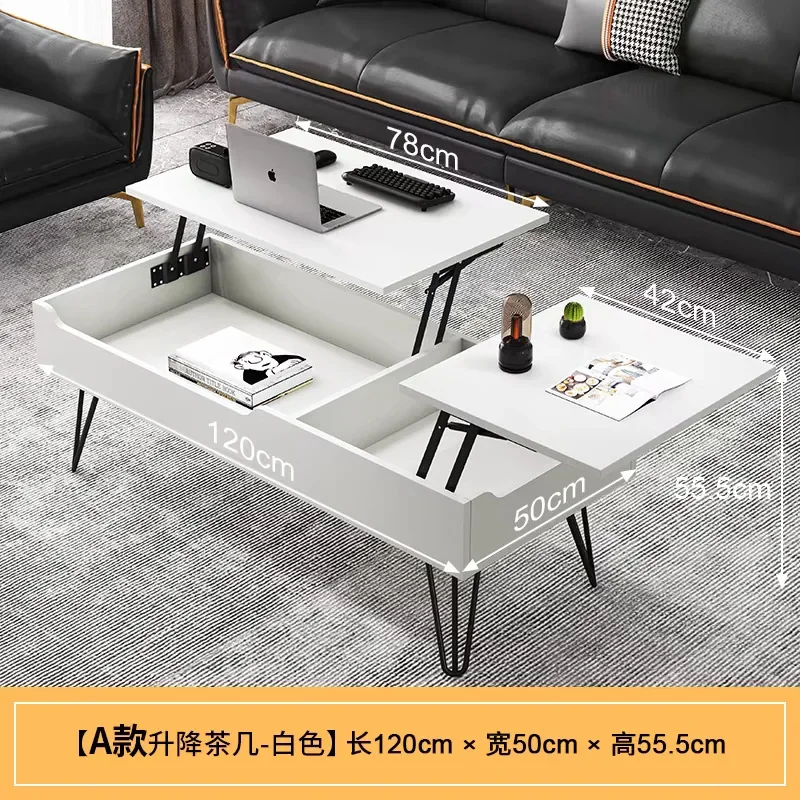 Multifunctional coffee table and dining table for small apartments, Nordic style living room, home creative folding lift table