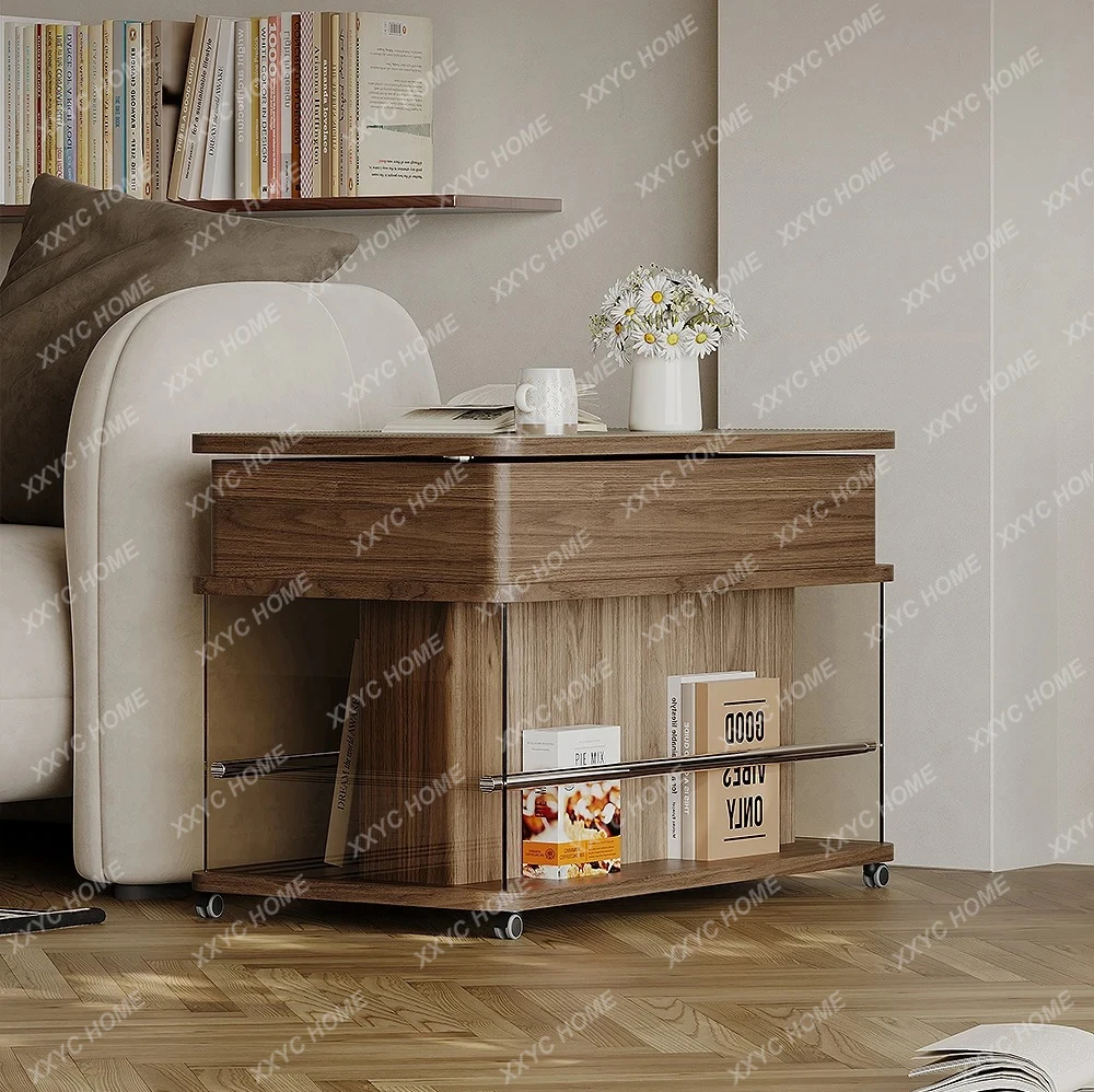 sofa edge few removable lift living room glass stainless steel bedroom bedside table