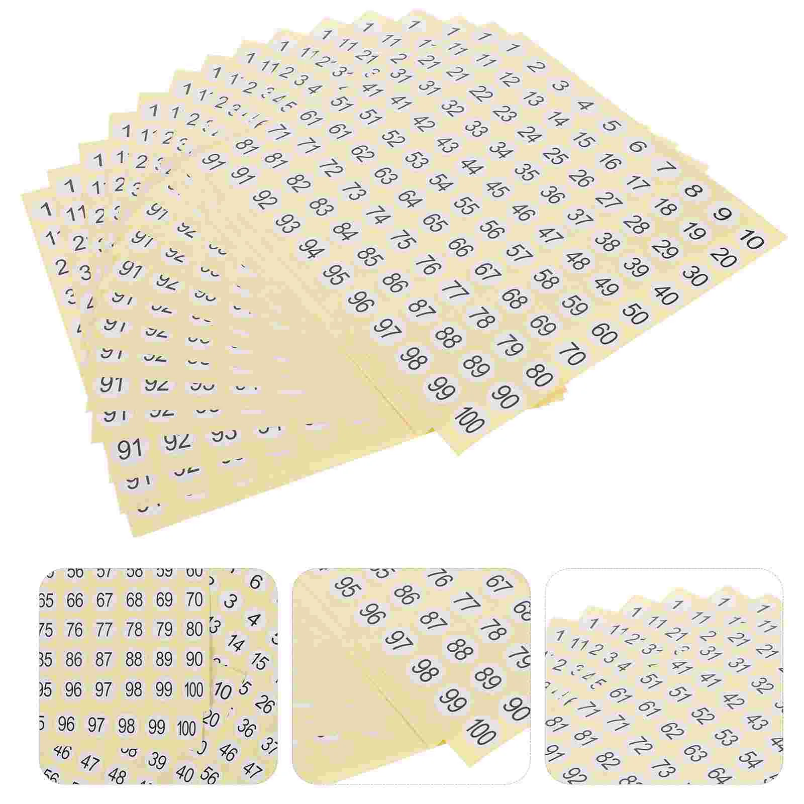 15 Sheets Number Stickers for Classroom Classification Labels Adhesive Tabs Organizing Numbers Small Round