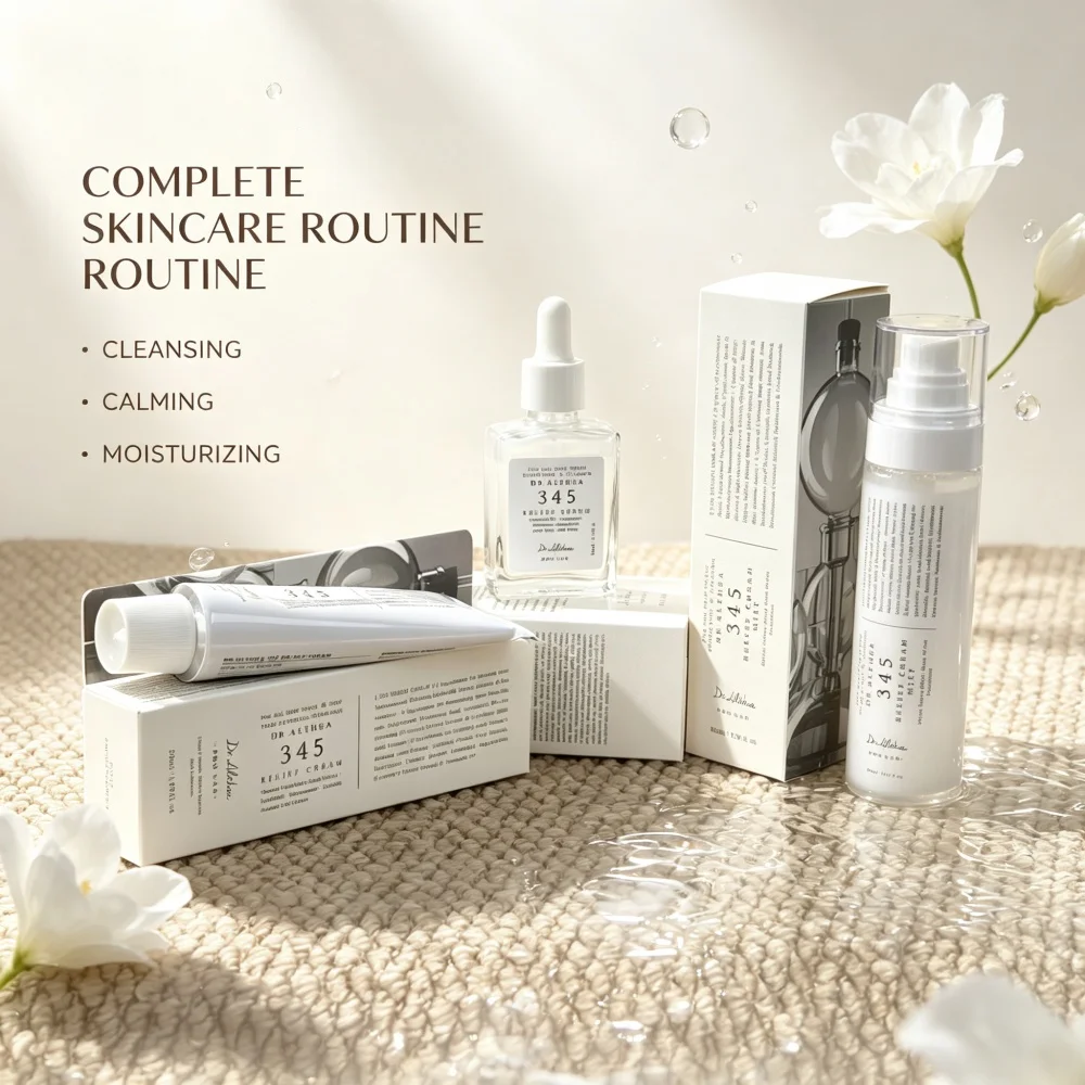 Dr.Althea 345 Complete 3-Step Skincare Routine Set Serum Cream Facial Mist Fragrance Free Calming Hydrating Facial Skin Care Kit