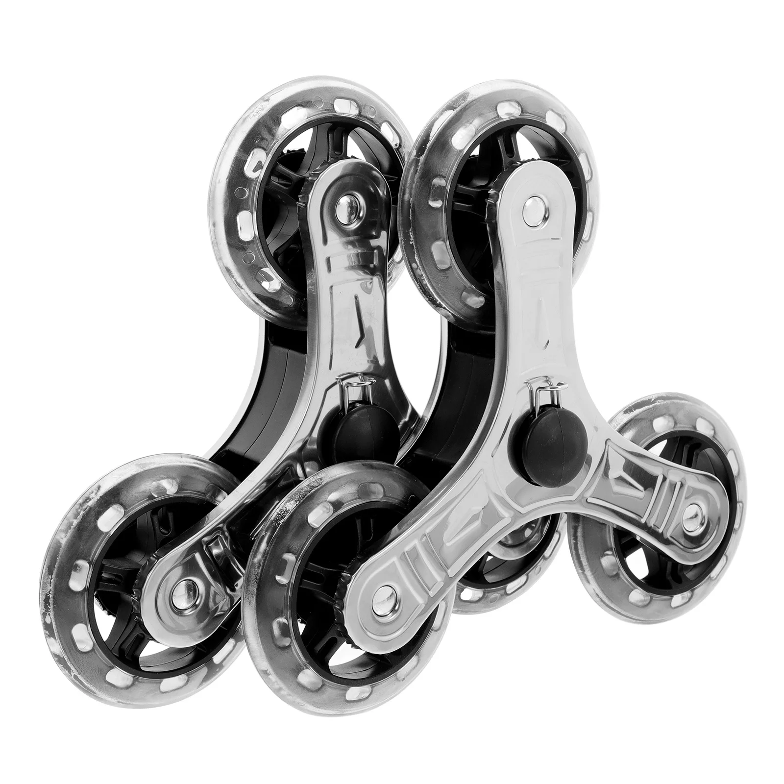

1 Pair Stainless Steel Triangle Wheels For Luggage Cart Hand Truck Stair Climbing Trolley Casters Heavy Duty Wear Resistant