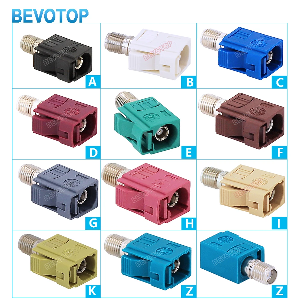 

10Pcs/lot 2024 New Arrival SMA to Fakra Adapter SMA Female to Fakra Female Jack Code A/B/C/D/E/F/G/H/I/K/Z BEVOTOP RF Adapter