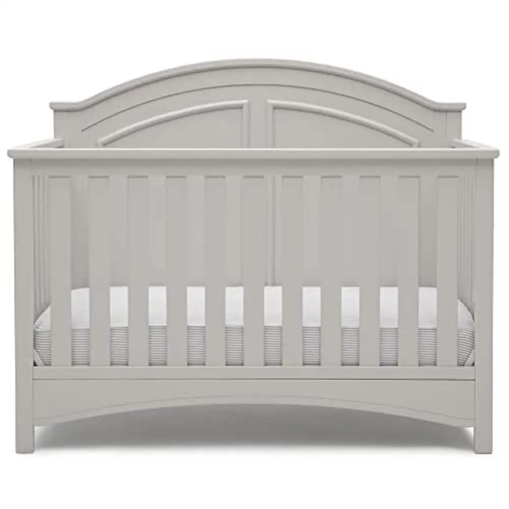 

Convertible Crib Greenguard Gold Certified Adjustable Height Moonstruck Grey