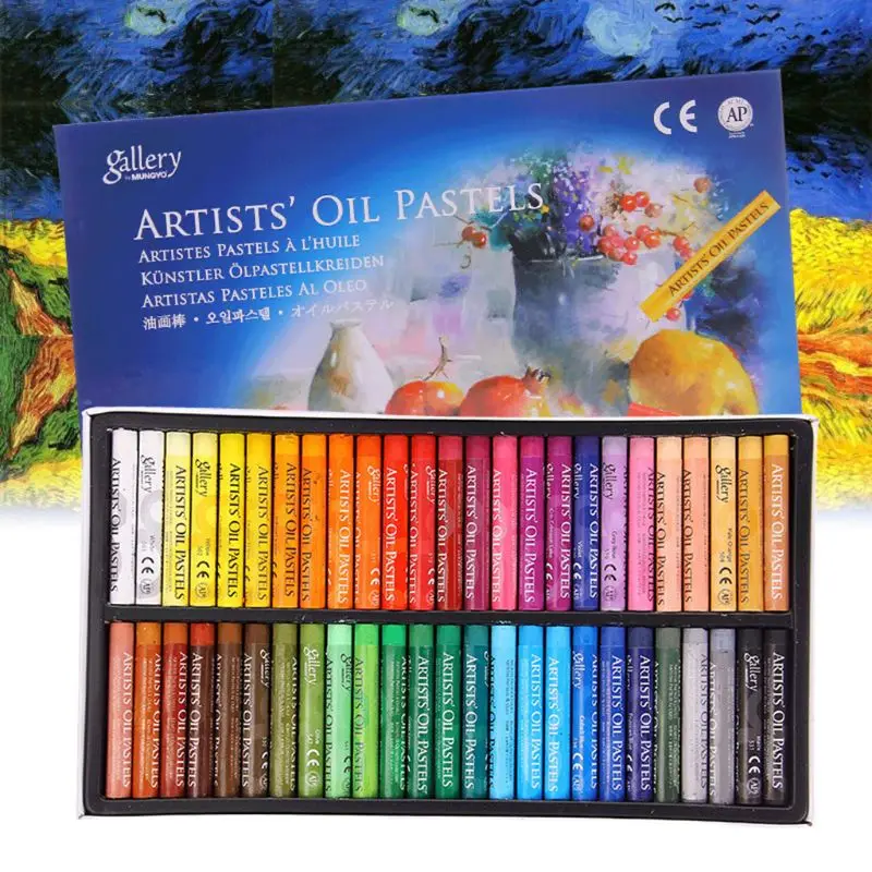 Water-soluble Crayons 48 Vibrant Colors Child Oil Pastels Wear Resistant for Kids Students Party Favors Artist Painter