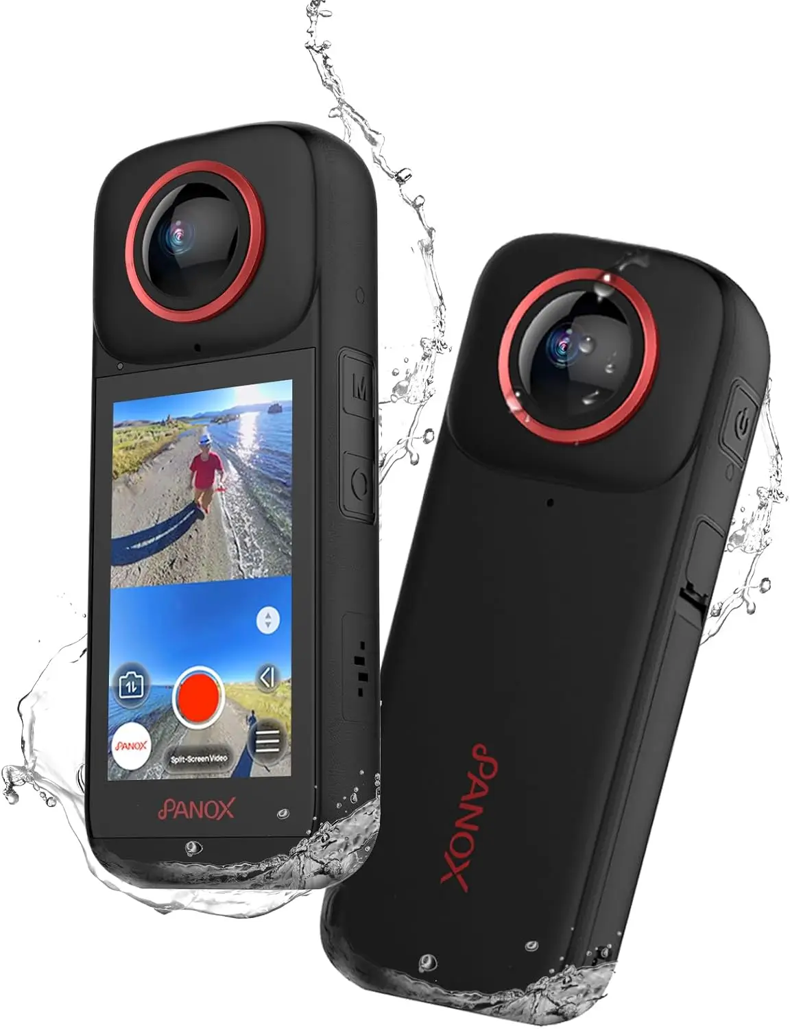 PanoX V3 8K Video 360 Action Camera Split-Screen Stabilization,3.0-inch Display,for Sports, Vlog Waterproof