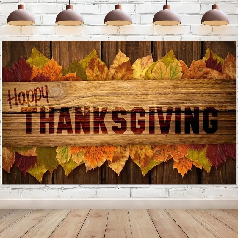 Happy Thanksgiving Backdrop Wood Board Photography Background Family Gathering Events Party Decoration Banner Photo Booth Props