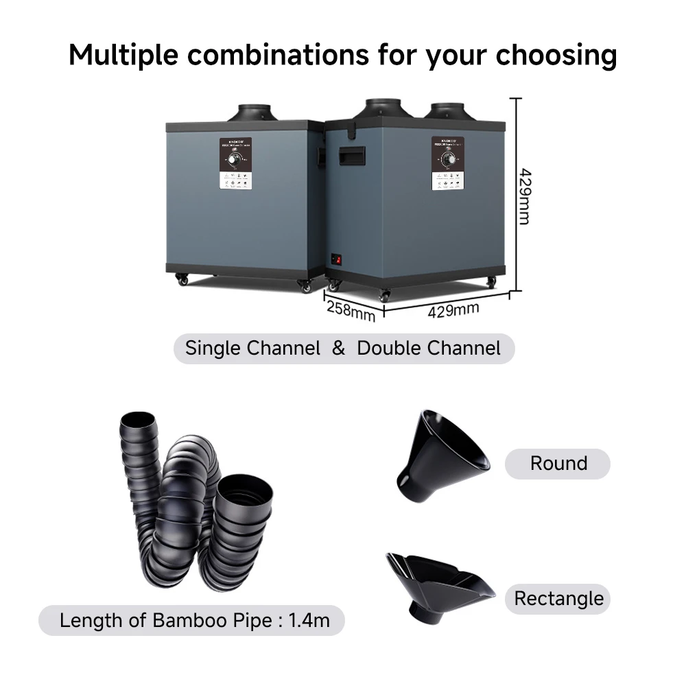 KNOKOO FES200K High Power Solder Smoke Extractor For Factory Use With Multi Layer Filters High Airflow And Flexible Arms