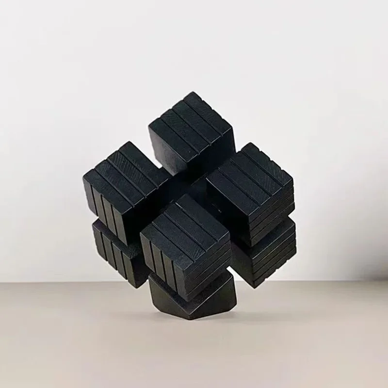 

Solid wood geometric Rubik's cube decoration sales office bedroom living room three-dimensional ornament home soft decoration