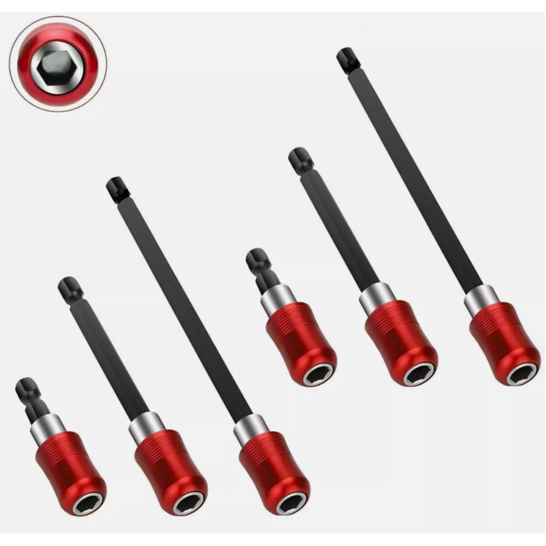 

High Quality 6Pcs 1/4" Hex Shank Magnetic Quick Release Extension Bar Set 60/100/150mm CRV Steel Screwdriver Tool