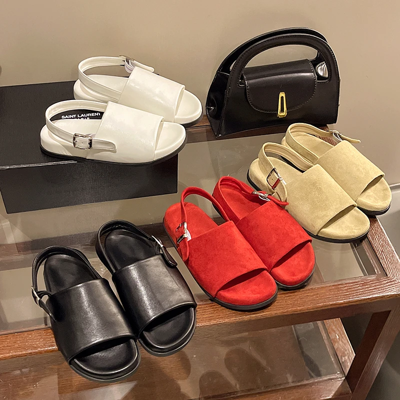 Woomen Sandals Summer New Women's Shoes Suede One-Strap Casual Sandals Flat Comfortable Korean Version Flip-Flops view 6
