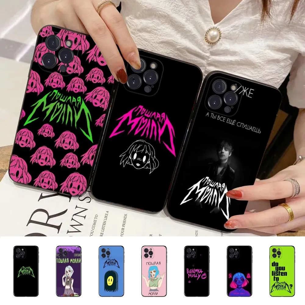 

P-Poshlaya M-Molly Band Phone Case Silicone Soft for iphone 16 15 14 13 12 11 Pro Mini XS MAX Plus X Cover