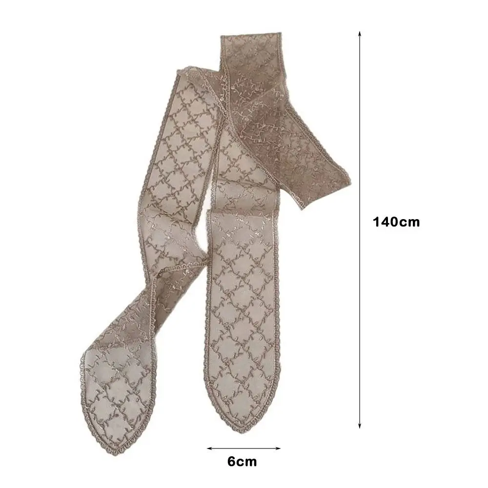 Модный корейский кружевной шарф с полой вышивкой, летняя повязка для волос, сплошной цвет Y2k, длинная лента, пояс, галстук для женщин, ключица