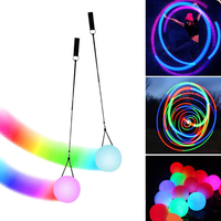 LED Colorful Luminous Ball Swing Flash Ball Dance Fitness Exercise Ball Halloween Christmas Children's Ball Light Toys